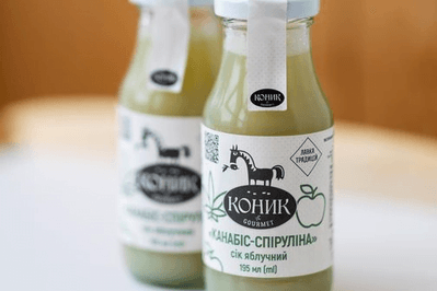 Suc de mere cu canabis și spirulină în Ucraina
