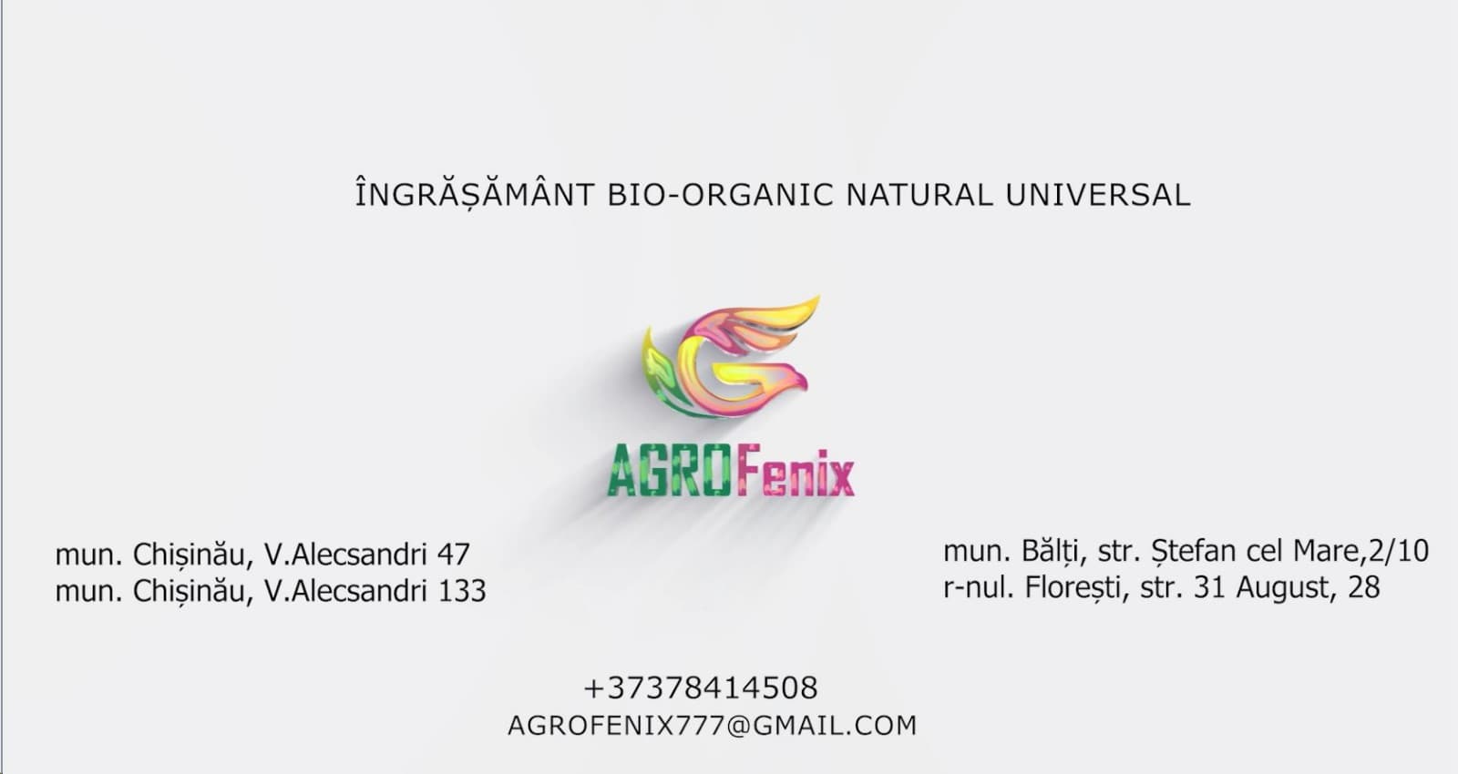 Îngrășământul bio-organic natural de la „AGRO FENIX”