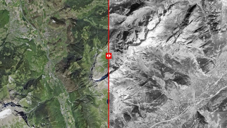 Imagini din satelit. Zăpada din Alpi dispare rapid