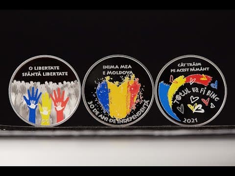 BNM: 3 monede noi dedicate celor 30 de ani de independență (FOTO/VIDEO)
