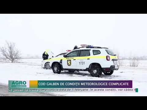 Cod galben de condiții meteorologice complicate