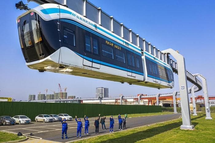 VIDEO/ În China a fost creat trenul Sky-train care plutește în aer