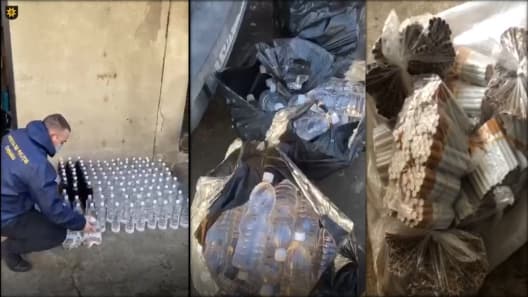 Prinși în timp ce vindeau băuturi alcoolice contrafăcute