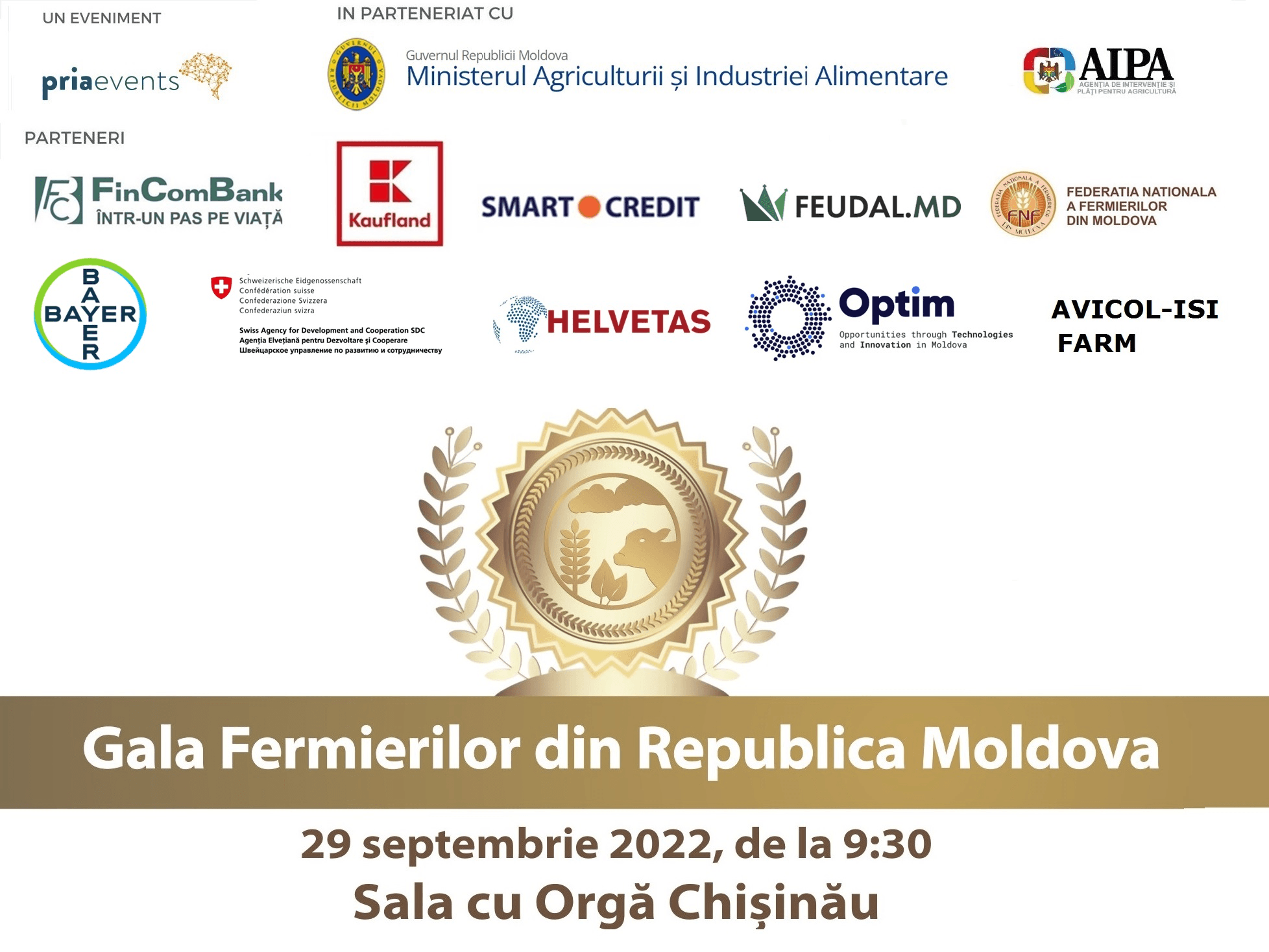 Pe 29 septembrie, va avea loc Gala Fermierilor din Republica Moldova