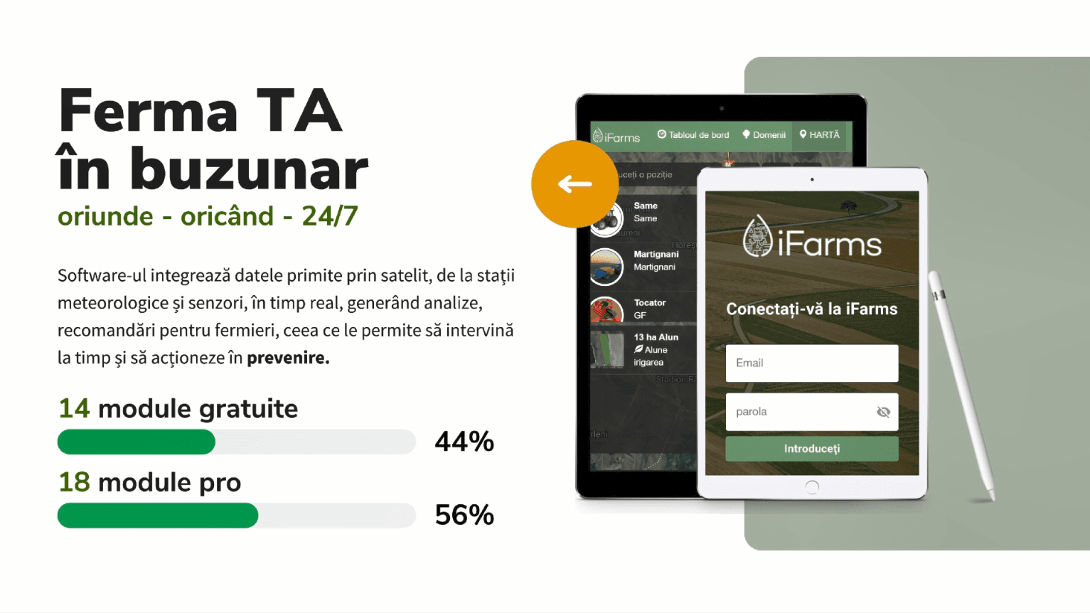 Cu aplicația iFarms – optimizăm cheltuieli și creștem randamentul agriculturii