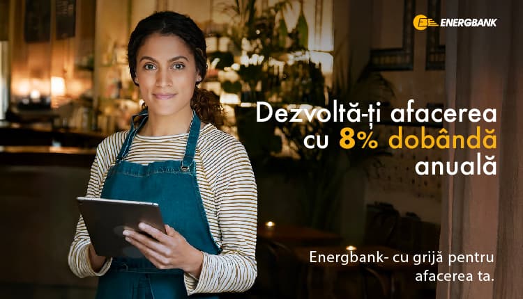 Energbank oferă 8% dobândă anuală la creditele pentru afacerile mici şi mijlocii
