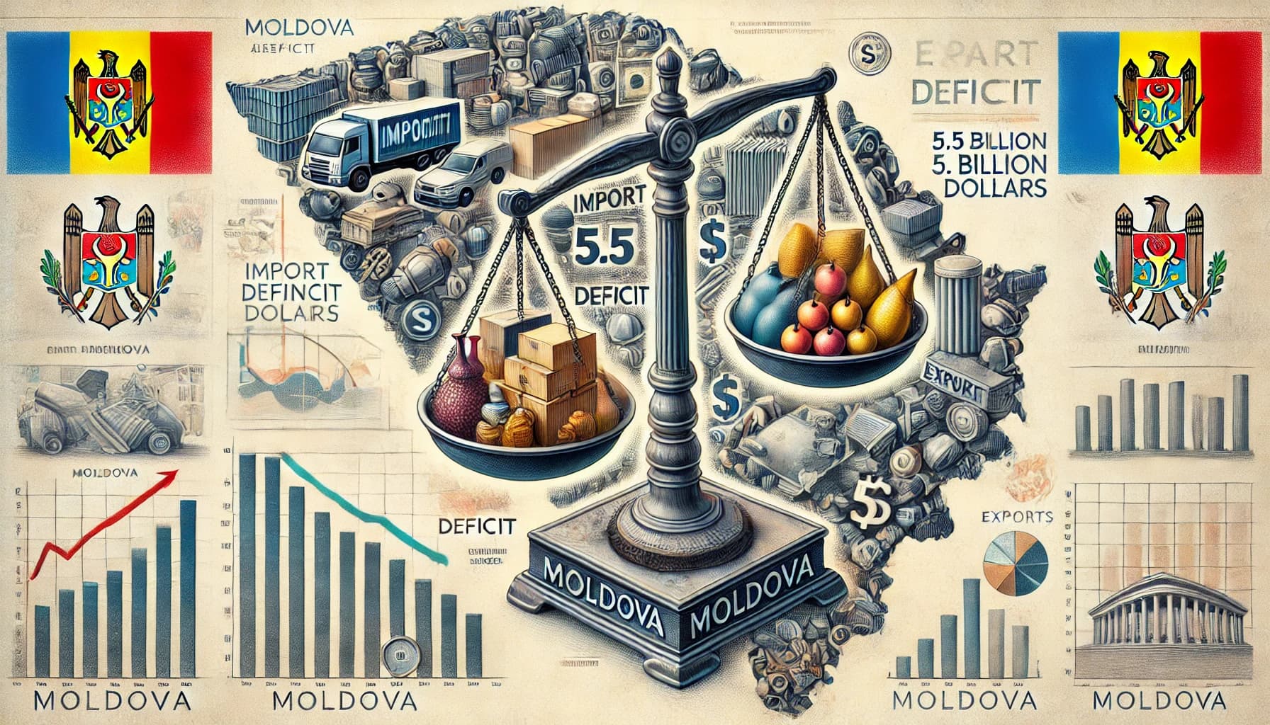Cum acoperă Moldova deficitul comercial record de 5,5 miliarde de dolari?