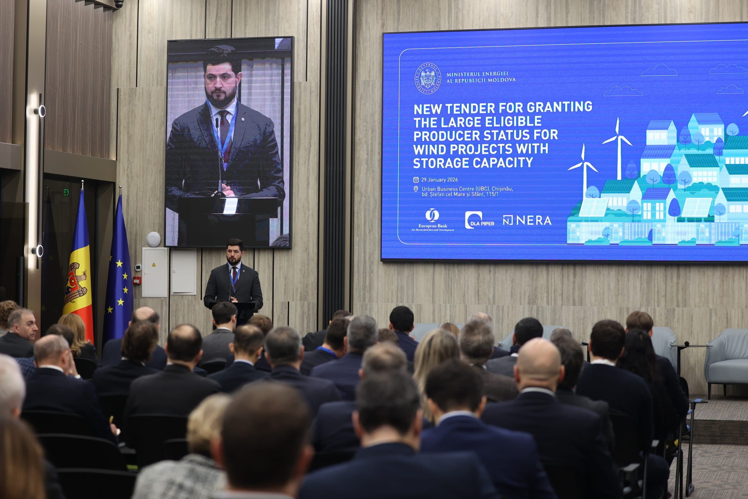Moldova dă start unei licitații istorice pentru energie eoliană și stocare în baterii