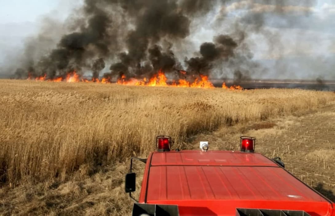 Incendiu într-un lan de grâu la Telenești: 25 de hectare au fost salvate